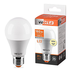 Лампа светодиодная WOLTA A65 20W/3000К/Е27