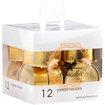 Набор свечей в гильзе  "Круг", 12 шт, металлик, золото 3636038