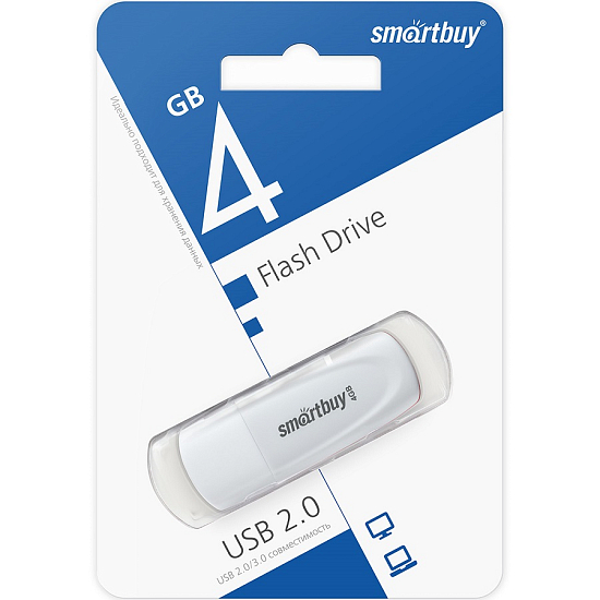 USB  4Gb Smart Buy Scout белый