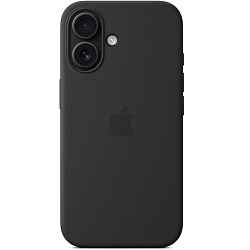Силиконовый чехол SILICONE CASE MagSafe для iPhone 16 (1. Black) (с АНИМАЦИЕЙ)