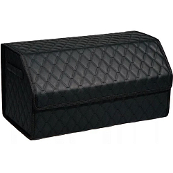 Органайзер автомобильный FOR CARS 3D 70*30*30 черный/черная нить/черный кант, экокожа,. 2-й ромб