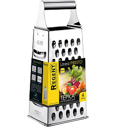 Терка REGENT Linea PRESTO 93-AC-GR-33B, нерж. четырехгранная 25 см с покрытием non-stick