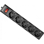 Сетевой фильтр  1.8м DEFENDER ES largo черный, 5 розеток