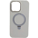 Силиконовый чехол SILICONE CASE MagSafe для iPhone 13 с подставкой Magnetic Pro Молочный