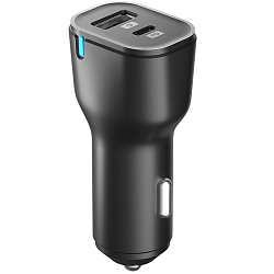 Авто ЗУ 1USB/1Type-C OLMIO черное, QC