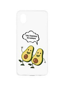 Задняя накладка ZIBELINO Art для Samsung Galaxy A01 (прозрачный) половинки авокадо