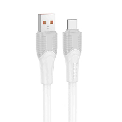 Кабель USB <--> Type-C  3.0м HOCO X106 Big bull, белый, 5A