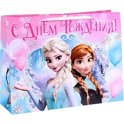 Пакет подарочный «Счастливого праздника», 61×46×20 см, упаковка, Холодное сердце