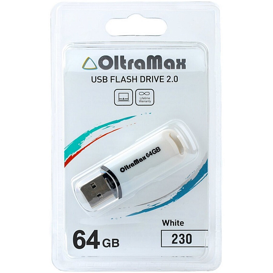 USB 64Gb OltraMax 230 белый