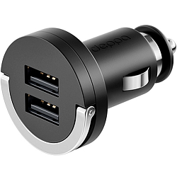 Авто ЗУ 2USB 2.1A DEPPA Ultra черный (11204)