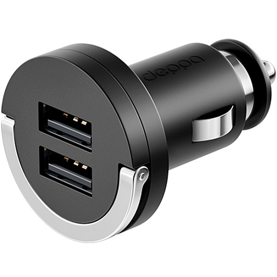 Авто ЗУ 2USB 2.1A DEPPA Ultra черный (11204)
