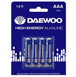 Элемент питания DAEWOO LR03 HIGH ENERGY BL-4 (4/40/960)