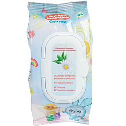 Влажные детские салфетки "Малышарики" с клапаном 72 шт.