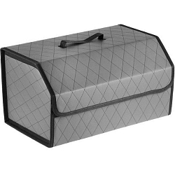 Органайзер автомобильный Cartage 50*30*30 экокожа стеганая, серый   9600555