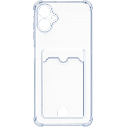 Задняя накладка ZIBELINO Silicone Card Holder для Samsung Galaxy A06 4G (прозрачный)