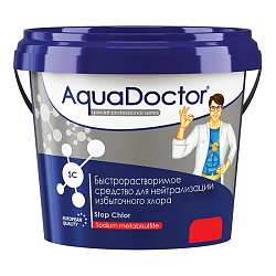 AquaDoctor Stop Chlor 1кг ведро гранулы средство для нейтрализации избыточного хлора