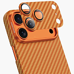 Противоударное стекло для камеры KEEPHONE KEVILAR LENS FOR CAMERA для iPhone 17 PRO, CORAL ORANGE TWILL