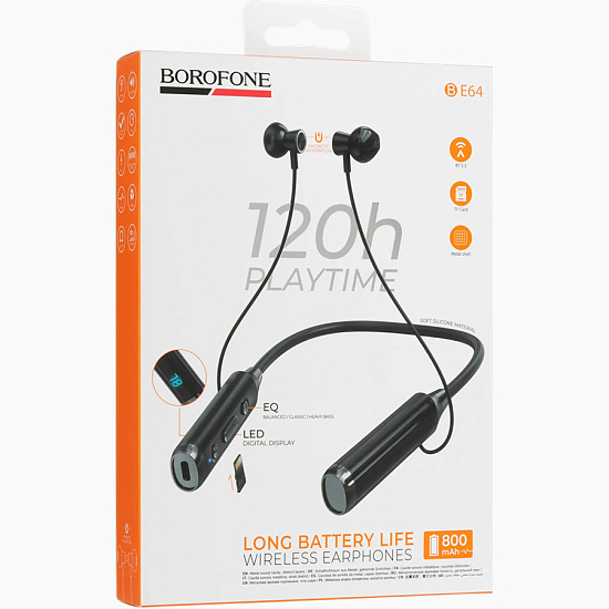 Гарнитура-Bluetooth BOROFONE BE64 чёрный