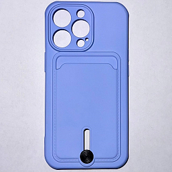 Задняя накладка NONAME для iPhone 13 Pro матовый, лавандовый, с визитницей