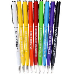 Набор ручек подарочных со смешными надписями, синие, цветной корпус, d=0,7мм, 9 шт, НР-1470