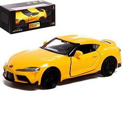 Машина металлическая TOYOTA SUPRA, 1:32, открываются двери, инерция, цвет жёлтый