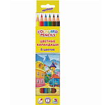 Карандаши ЮНЛАНДИЯ "ДОМИКИ", 6 цв, 181835