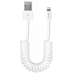 Кабель USB <--> Lightning  1.5м DEPPA пружинка белый 72120