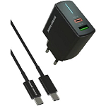 Сетевое ЗУ 1USB/1Type-C 3A MORE CHOICE NC61a White, 20Вт, Type-C-Type-C