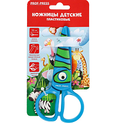 Ножницы детские  12 см. Сафари-хамелеон пластиковые НЖ-1149/РК