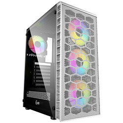Корпус Powercase Mistral Z4С White, Tempered Glass, Mesh, 4x 120mm 5-color LED fan, белый, ATX  (CMIZ4CW-L4)