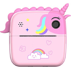 Детский мини-принтер для фотографий Kid Joy, (P23) единорог розовый