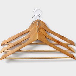 Плечики для одежды с перекладиной Доляна, набор 3 шт, размер 44-46, клён 7162570