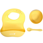 Набор для кормления, пищевой силикон, цвет жёлтый 10420136