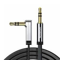 Кабель Jack 3.5 <--> Jack 3.5  1.0м UGREEN AV119 (10597) черный, угловой