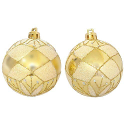 Набор шаров 6 см, 6 шт, цвет: золотой с рис PBD6-6-882-G арт.101780