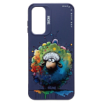 Задняя накладка SC335 для Samsung Galaxy A25  (овечка) (dark blue) (233131)