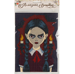 Алмазная вышивка «Мрачная девочка» с частичным заполнением  15 х 21 см, холст