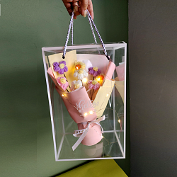 Букет в коробке желто-розовый+ГИРЛЯНДА 1м ( Уп-32*22*10)