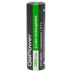 Аккумулятор GoPower 18650 1800mAh без защиты PC-1 (1/80/160)