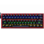 Клавиатура REDRAGON Fizz RU, радужн, 61кн, черный/красный (70671)