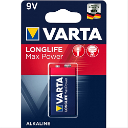 Элемент питания VARTA 6LR61 LONGLIFE MAX POWER (MAX TECH) BL-1 (10/50)