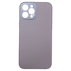 Задняя накладка AKSS для iPhone 12 Pro Max (6.7), розовый, "имитация бархатное стекло"