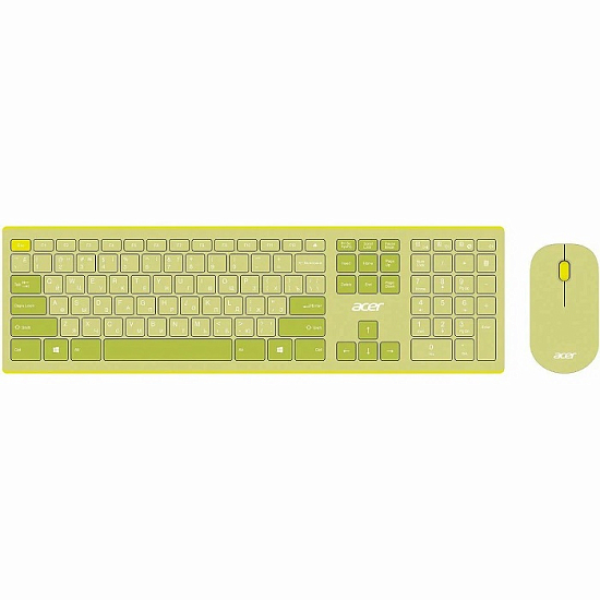 Клавиатура+мышь БП ACER зеленый/желтый