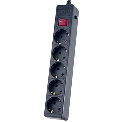 Сетевой фильтр  3.0м PERFEO POWER+ 5 розеток, черный (PF-PP-5/3,0-B)