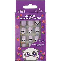Детские накладные ногти «Панда», 12 шт 9348426