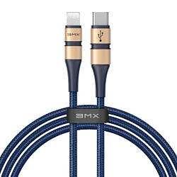 Кабель Lightning <--> Type-C  1.8м BASEUS CATLSJ-BV3, BMX Double-deck MFi, золотой, синий