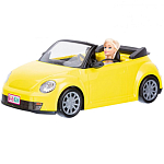 Машинка "Girls Club" на бат.желтый, кукла в комплекте IT107467
