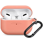 Силиконовый чехол ISA для AirPods Pro Hang Silicon Сase с карабином  LE papaya