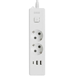 Сетевой удлинитель 1.9м POWER CUBE PC-4-2M, 2 розетки, с/з, с вык.16А