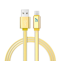 Кабель USB <--> microUSB  1.2м HOCO UPL12 Plus Jelly, золотой